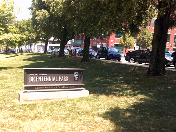 Bicentennial Park sign